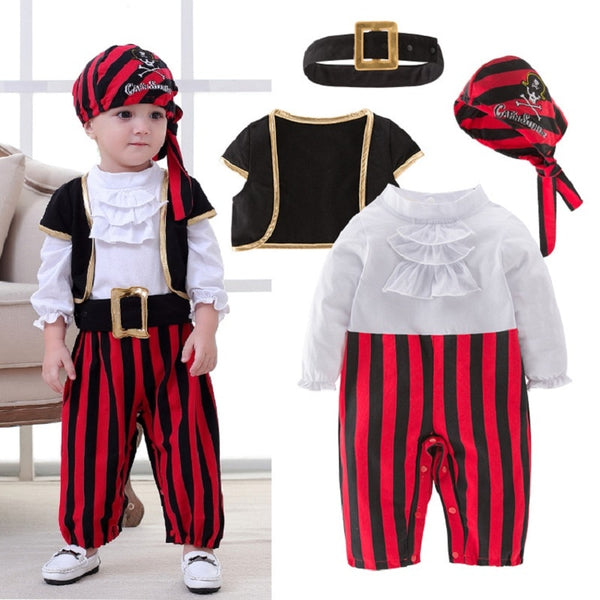 Pirate Cosplay Captain Costume Baby Romper Boys Bodysuits Christmas Fancy Clothes Halloween Costumes Kids Children Jumpsuits