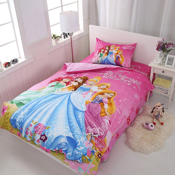Rapunzelel  Cinderellala Princess Kids Girls Bedding Set Duvet Cover Bed Sheet Pillow Cases Twin Single Size