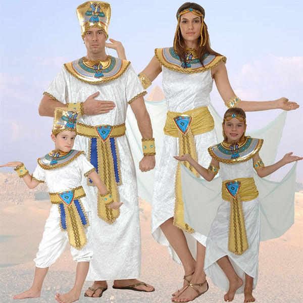 Umorden Erwachsene Kinder Ägypten Nil Pharao Cleopatra Kostüm für Frauen Männer Jungen Mädchen Familie Halloween Neujahr Party Kostüm