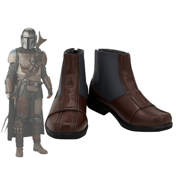 Starwars Mandalorian Cosplay Boots Brown Shoes Custom Made Any Size for Men and Women