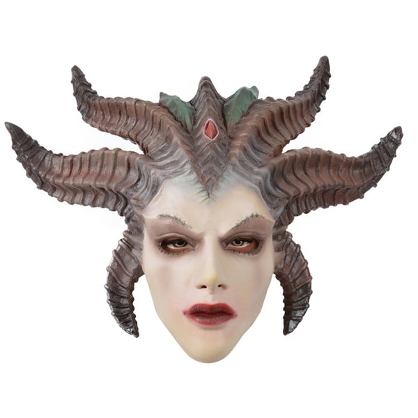 Game Diablolo IV Lilithth Cosplay Mask Latex Rubber Demonon Scary Halloween costume mask Adullt one size