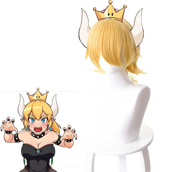 Super Mariosos Bowsettette Kuppapa Koopapa Himeme Princess Wigs Cosplay Prop Crown Horns for Halloween Party Anime Perform Accessories Hair