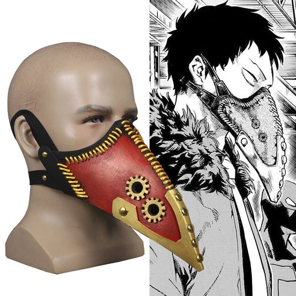 Boku no My Hero Academia Overhaul Kai Chisaki Cosplay Mask Brown Wigs Latex Beak Shape Mask Halloween Cos Props