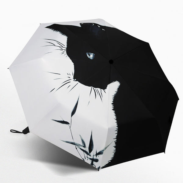 Cat Cute Umbrella Windproof Painting Folding Sunny and Rainy Rain Gear for Children Corporation Suncobran Household Item AE50YS