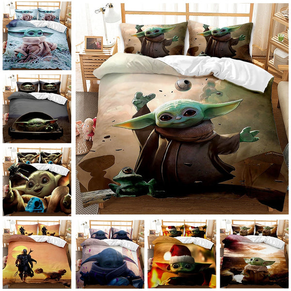 Starss Warss Baby Yoda Bedding Set 3D Home Textile Quality Qualified Single Queen King Bedding Set Duvet Cover Pillow Cases