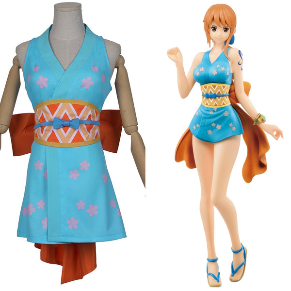 One and Piece Wano Country Nami Cosplay Costume Wanokuni Style Nami Dress Outfit Halloween Carnival Costumes