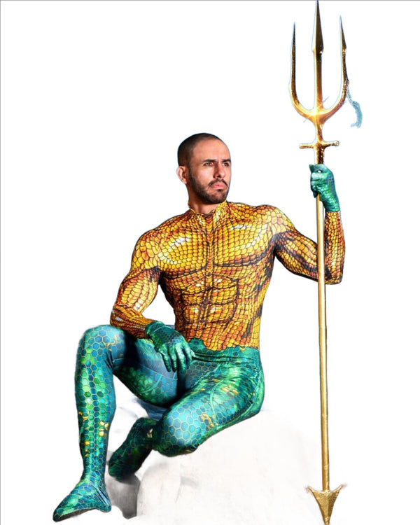 Aquamanan Cosplay Costume Superhero Catsuit Zentai Suit Halloween Bodysuit Adults Kids Catsuit