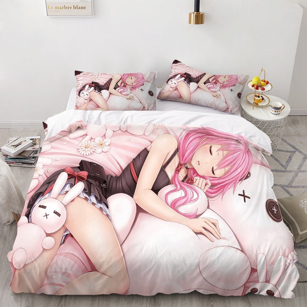 2/3 Pieces Cartoon Bedding Set 3D Print Japan Anime Duvet Cover Sexy/Lovely a Girls Bed Quilt Cover Home Textilele Bed Cover Set
