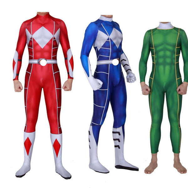 3D Print Kyoryuyu Sentaiai Zyurangerer Rangerer Cosplay Costume Red/Blue/Green Rangersrs Bodysuit Zentai Suit
