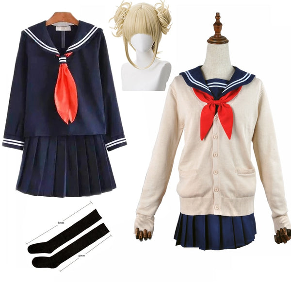 My Hero Academia Cosplay Halloween Kostüm Anime Boku No Hero Academia Himiko Toga JK Uniform Pullover Mantel Perücke Kostüme C62C49