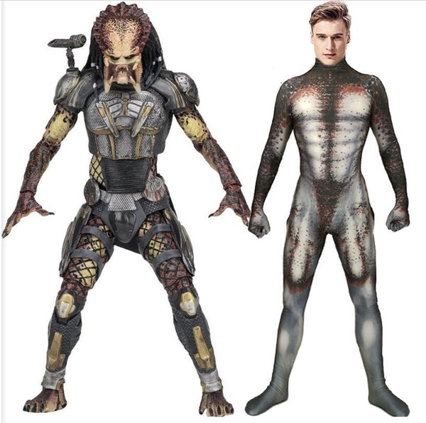 Male Predatoror Cosplay Costume 3D Print Spandex Zentai Men Predatoror Basic Suit Halloween Superhero Bodysuit Adults Kids Jumpsuits