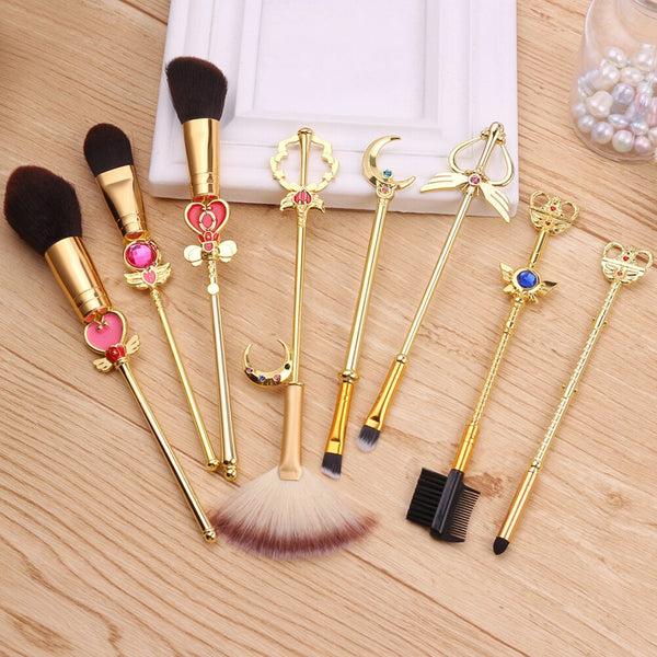 8Pc Anime Makeup Brushes Set Cosmeticic Face a Foundation Powderer Eyeshadow Blush Lip MakeUp Brush Kit Maquiagem with Bag
