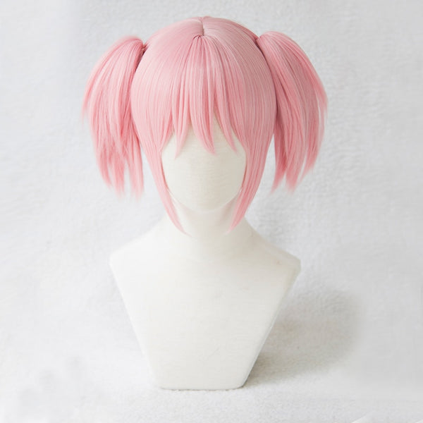 Puella Magi Madoka Magica Madoka Kaname Cosplay Wig Pink Clip Ponytails Heat Resistant Synthetic Hair Wigs