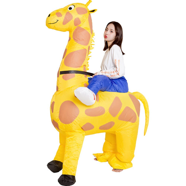 Giraffe Aufblasbares Kostüm Cosplay Kostüm Lustiger Air Blow Up Anzug Fantasy Party Kostüm Kostüm Halloween Kostüm für Erwachsene
