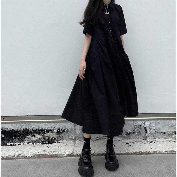 Straße Japanisch Lolita Kleid Damen Kleider Frühling Herbst Frauen 2020 Langes Midikleid Kawaii Kleid Vintage Schwarz Chic Kleid Xxl