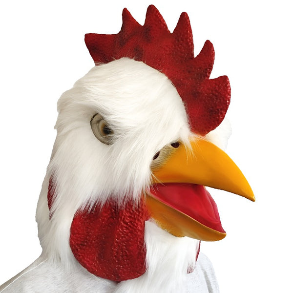Halloween Latex Mask Adult Richard Rooster Mask Hotline Miami Game Props 3D Realistic Plush Rooster Head Cosplay Animal Mask