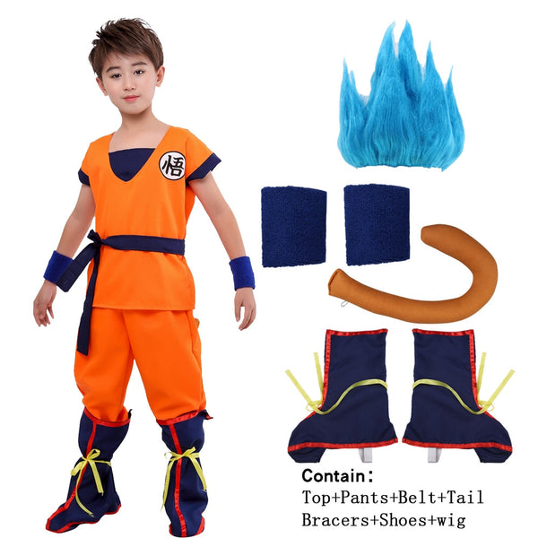 Erwachsene Kinder Junge Z Son Goku mit Shose Gürtel Cosplay Kostüm passt Halloween Dress Party