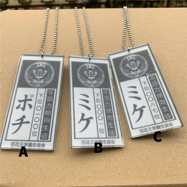 Kakegurui Jabami Yumeko Saotome Acrylkarte Halskette Anhänger Schlüsselanhänger Cosplay