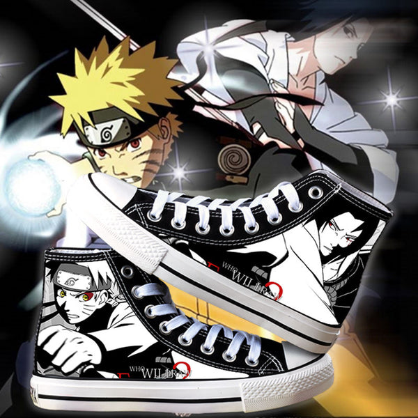 Anime Sharingan Cosplay Print Canvas Shoes Sharingan Uzumaki Sasuke Itachi Sharingan Gaara/High Top Canvas Sneakers Casual Shoes