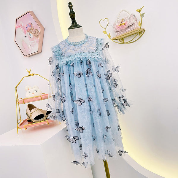 Girls Dresses for New Year Cute Floral Print Wedding Birthday Party Dress Christmas Kids Clothes For 6 8 10 Years Family Outfits