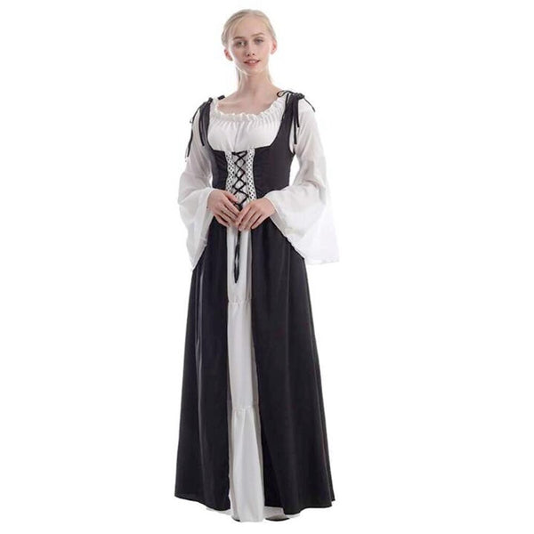 Medieval Irish Costume Women Pirate Lace-up Corset Costumes 2pcs/Set