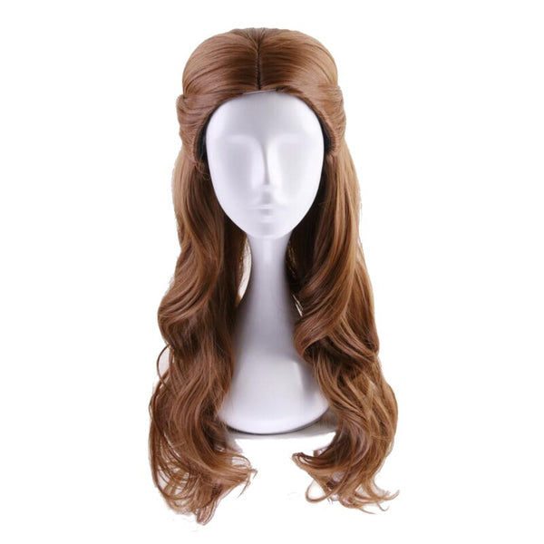 Beauty And The Beast Princess Belle Wig Cosplay Costume Women Long Wavy Synthetic Hair Halloween Party Role Play Wigs