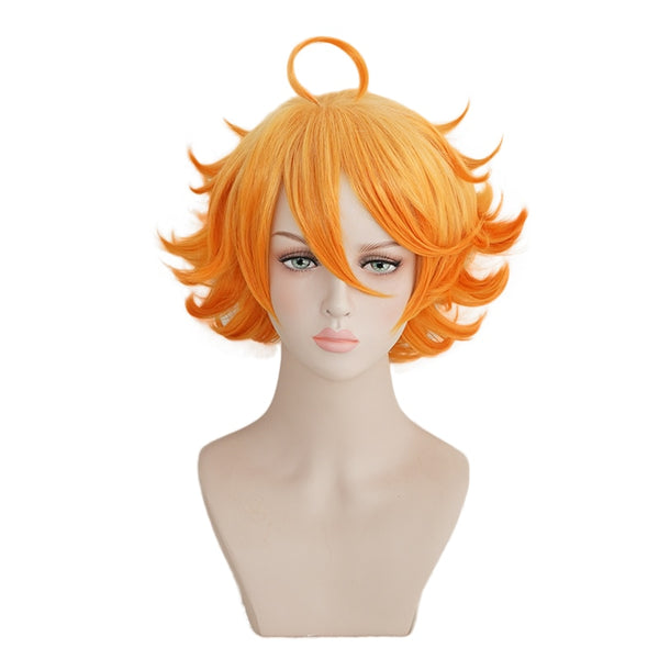 The Promised Emma Neverland Orange Short Wig Cosplay Costume Yakusoku No Neverland Heat Resistant Synthetic Hair Role Play Wigs