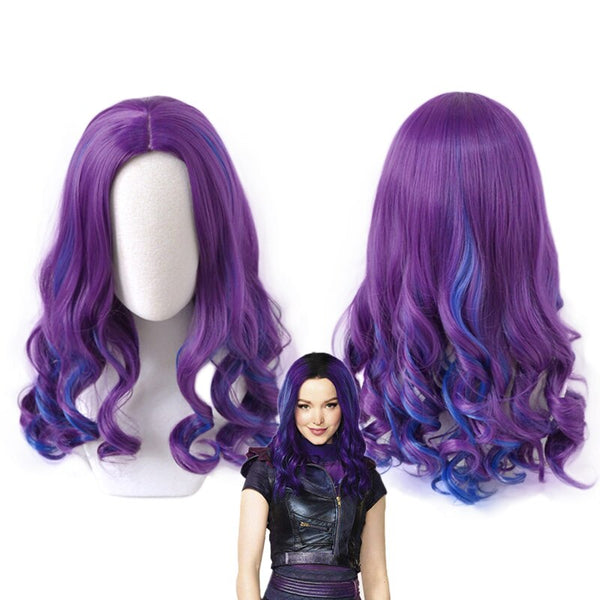 Mal Wig Cosplay Descendants 3 Heat Resistant Synthetic Hair Women Fashion Curly Wigs