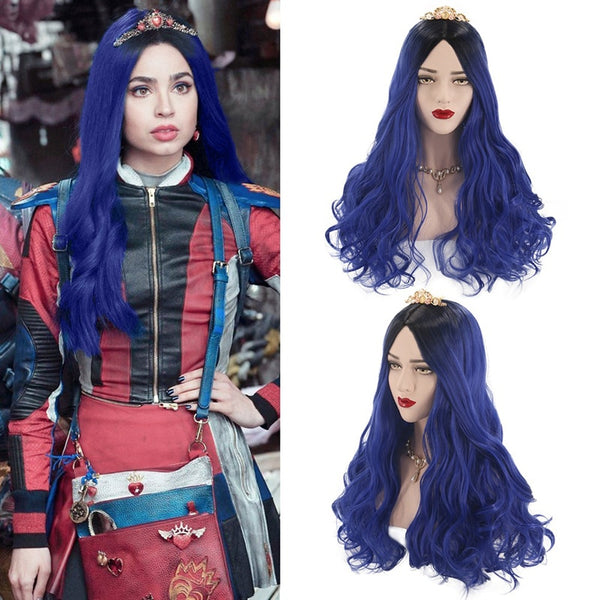 Descendantsts 3 Evieie Women Long Wavy Wig Cosplay Costume Synthetic Hair Adult Carnival Party Wigs
