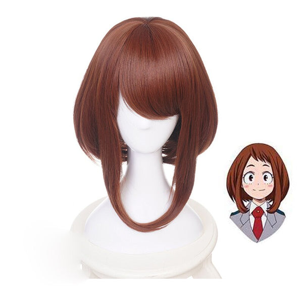 Ochakoko Urarakaka Ochacoco Women Brown Short Wig Cosplay Costume Bokuku no Hero Academiaia Heat Resistant Hair My Hero A Academiaia Wigs