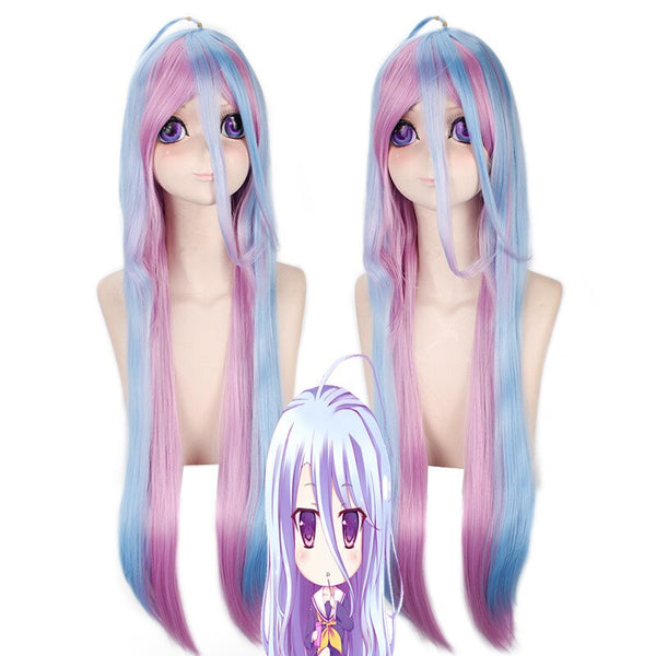 Anime NO GAME NO LIFE Shiro Wig Cosplay Costume Women Long Heat Resistant Synthetic Hair Wigs