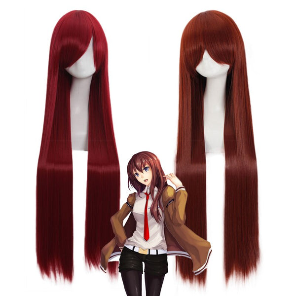 Anime Steins Gate Makise Kurisu Long Straight Wig Cosplay Costume Heat Resistant Synthetic Hair Women Party Cosplay Wigs