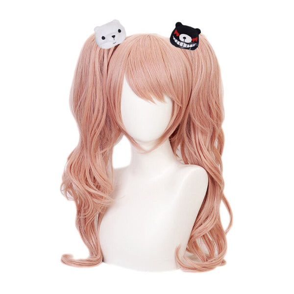 Dangan Ronpapa Enoshimama Junkoko Wig With Bear Hairpins Cosplay Costume Danganronpapa Heat Resistant Synthetic Hair Ponytails Wigs