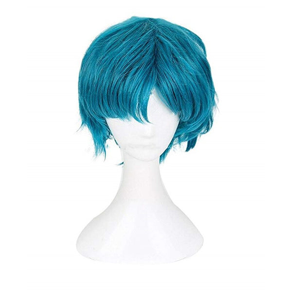 Sailor Mercury Mizuno Ami Wig Cosplay Costume Short Styled Cyan Blue Heat Resistant Synthetic Hair Wig + Wig Cap