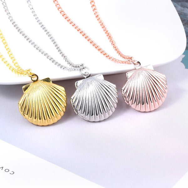 Japan And South Korea Mermaid Shell Necklace Flower Season Girl Moriri Series Can Be Opened And Put Photo Waterproof Pendant