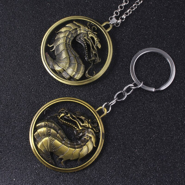 Mortal Game Kombat Keychain Alloy Animal Dragon Logo Key Chain Men's Cars Women's Bags Jewelry Collection Gifts