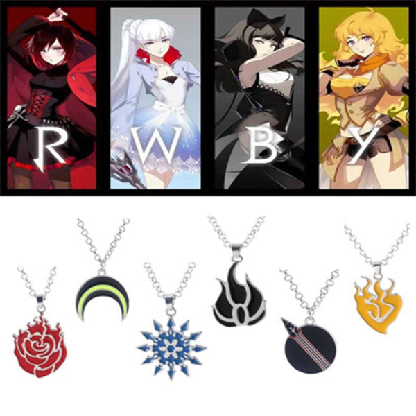 American Animation Four-Color Battle Necklace Cartoon Red White Black Yellow Enamel Alloy Logo Pendant