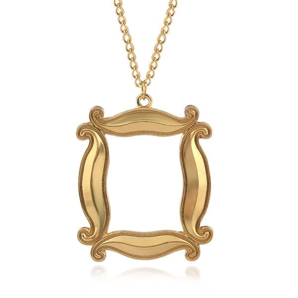 American TV Series Friends oh Memorial a Frame Necklace Classic Golden Frame Pendant Necklace Chain For Woman Man Jewelry Gift