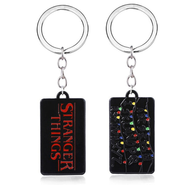 Horror American TV series Stranger Things Keychain Gothic Cool Letter Keyring Role Playing Car purse Jewelry Accessories Gift