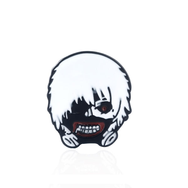 Tokyo Ghoul Protagonist Jin Muken Brosche Cartoon Kreativität Horror Metall Emaille Brosche Riman Cosplay Geschenk