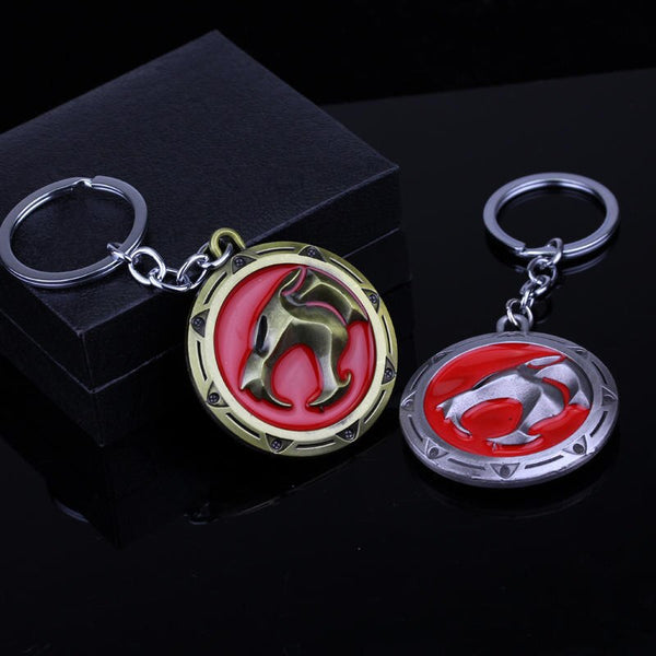 Thundercats Logo Keychain Alloy Tiger Warrior Round Key Ring Role Playing MenAnd Women Car Bag Pendant Gift