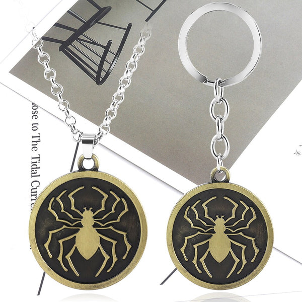 Anime HUNTER×HUNTER Phantom Brigade Spider Logo Keychain Retro Creative Metal Keyring Men and Women Car Bag Pendant Gift