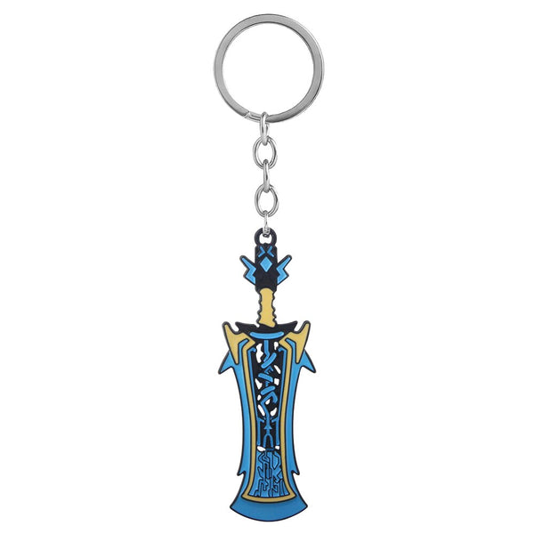 Game Xenoblade Chronicles 2 Keychain Cosplay Zeke Blue Sword Weapon Key Chain For Men Women Props Jewelry Accessories