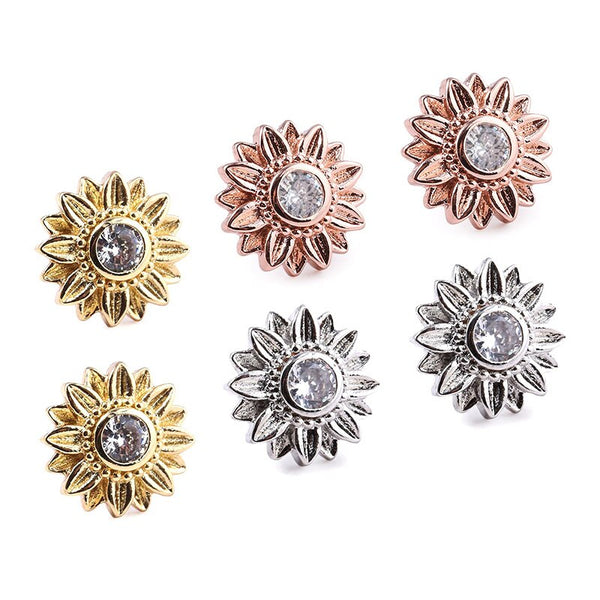 New Cute Sunflower Earrings Fashion Luxury Crystal Sunflower Charm Earrings For Women Jewelry Accessories Gift