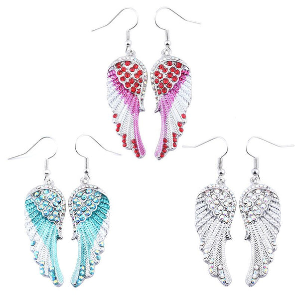 Angel Wing Earrings Three Colors Optional Charm Female Fashion Feather Earrings Jewelry Accessories Gift