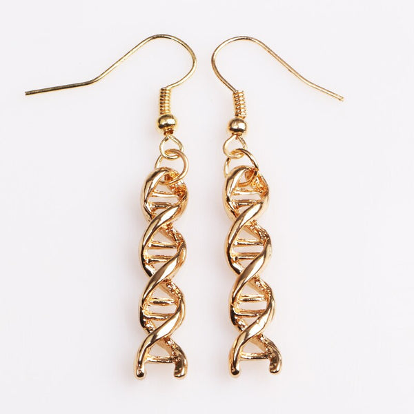 Chemical Molecular Spiral Earrings DNA Creative Personality Science Students Earrings Boutique Simple And Versatile Jewelry