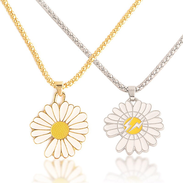 small daisy necklace men and women fashion daisy lightning metal chrysanthemum student accessories jewelry gifts