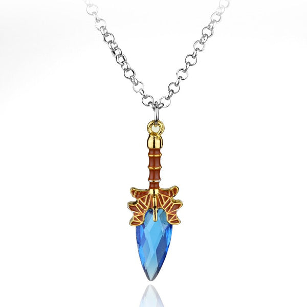 Anime Weathering Child Crystal Necklace Fashion Blue Crystal Pendant Necklace Chain For Man Woman Jewelry Accessories Gift