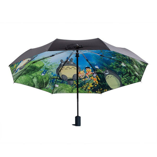 Ghibli Totoro Regenschirm Sonne Regenschirm Anime Mein Nachbar Totoro Niedlicher täglicher Taschenschirm