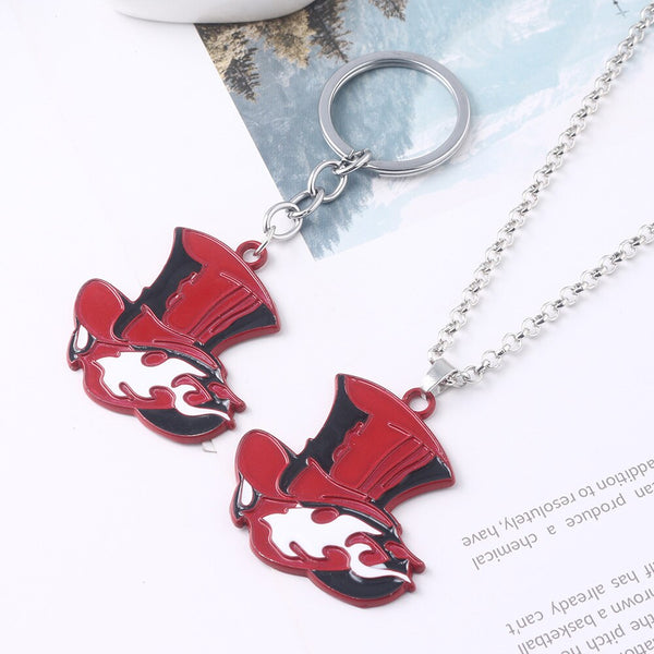 Hot Game Persona 5 P5 Cosplay Necklace Red Cartoon Creative Metal Hat Pendant Men and Women Accessories Gift